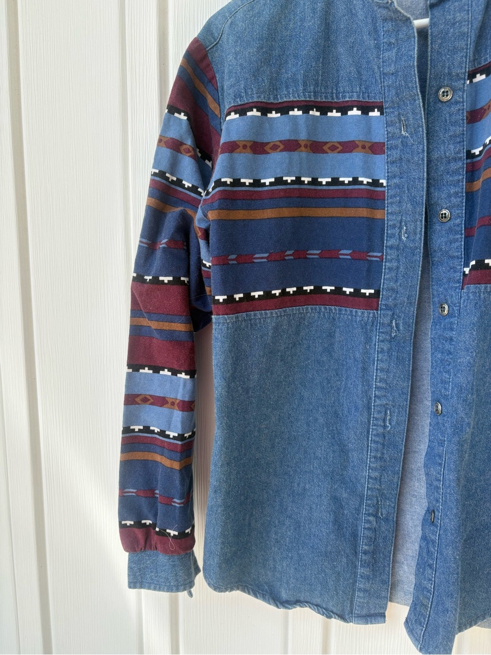 Vintage Roper Aztec Denim Button Up Shirt Made in USA Women’s XS - Picture 2 of 11